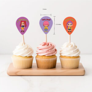 cute & colorful bts k pop cupcake toppers – printable set of 8