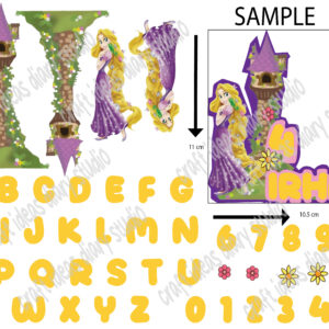 tangled rapunzel diy cake topper – print ready file