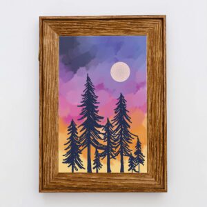 wishing moon watercolor wall art printable – digital download pdf