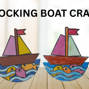 rocking boat craft printable | color cut & paste ocean activity