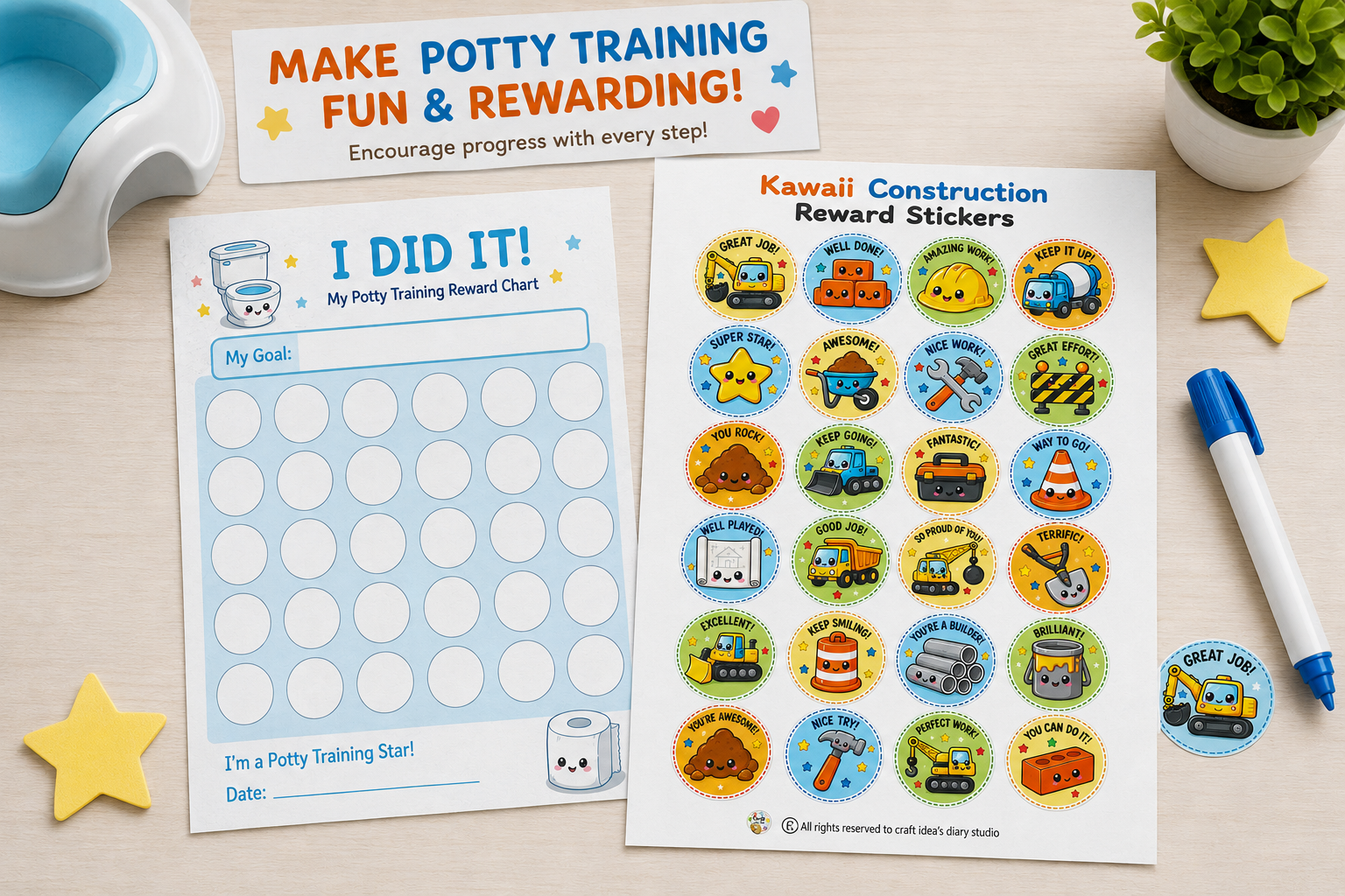 120 Kawaii Reward Stickers Printable | Kids Reward Stickers | Teacher Classroom Stickers | 5 Themes | 1.5 Inch Stickers - Image 5